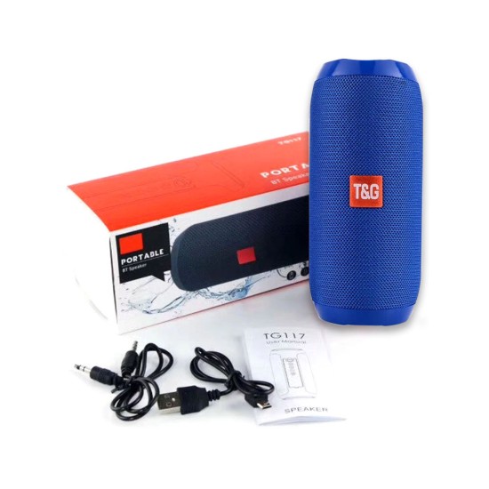 CAIXA DE COLUNA SEM FIO BLUETOOTH T&G TG-117 TF CARTÃO/DISCO U/AUXILIAR/RÁDIO FM 4.2 AZUL CAIXA DE COLUNA SEM FIO BLUETOOTH T&G TG-117 TF CARTÃO/DISCO U/AUXILIAR/RÁDIO FM 4.2 AZUL